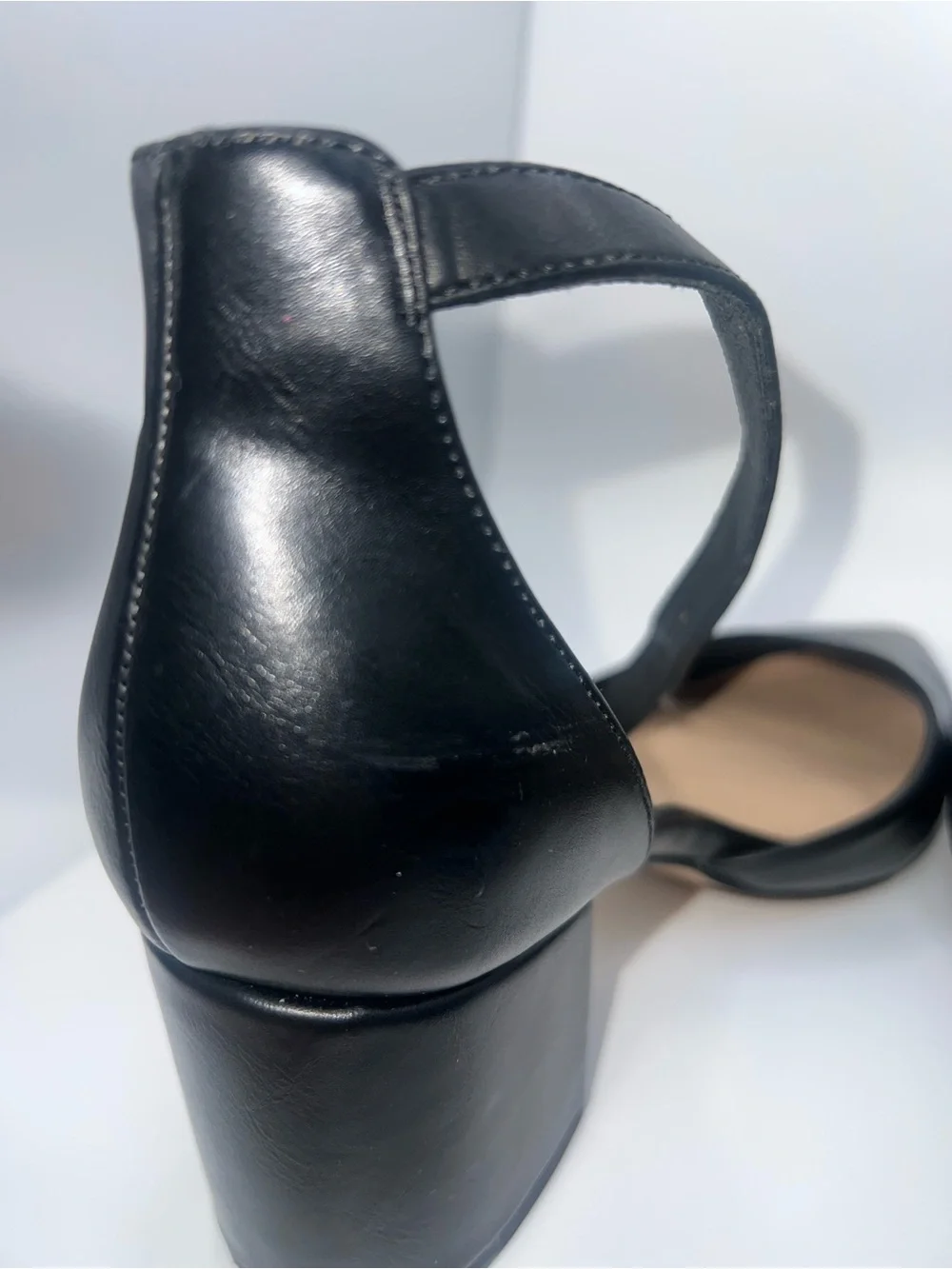 Michael Kors Black Leather Pointed Toe Block Heel Pumps Size 6
